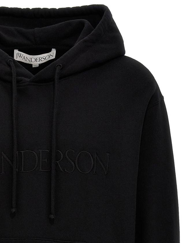 Embroidery Logo Drawstring Hoodie Black - JW ANDERSON - BALAAN 4