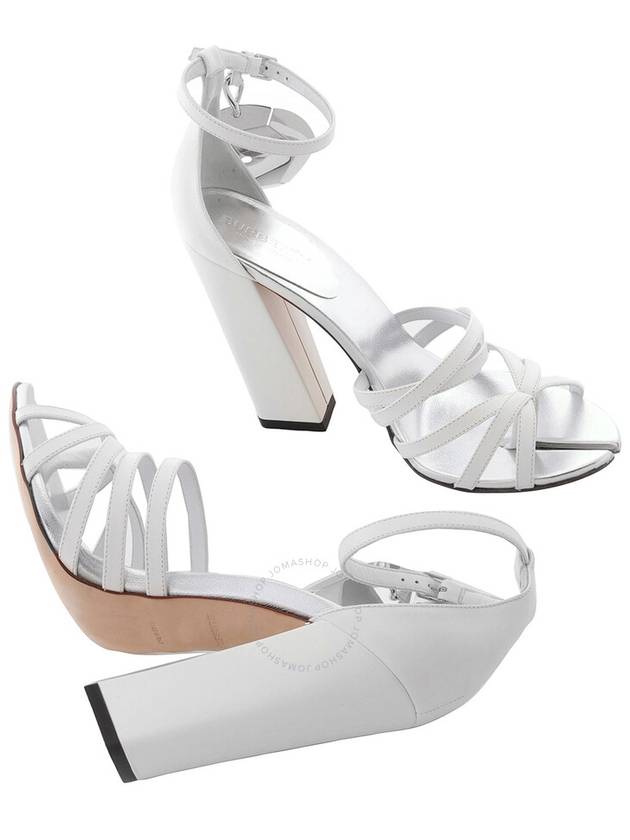 Burberry Optic White Split Toe Detail Leather Sandals Brand Size 35.5 US Size 5.5 - BURBERRY - BALAAN 2