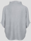 Me Basket Knit Stretch Pleats High Neck Short Sleeve Top Gray Free Size August 24 - ISSEY MIYAKE - BALAAN 2