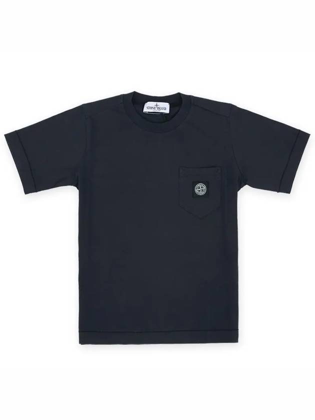 Stone Kids Logo Patch Pocket Short Sleeve Navy 781620347 V0020 - STONE ISLAND - BALAAN 1