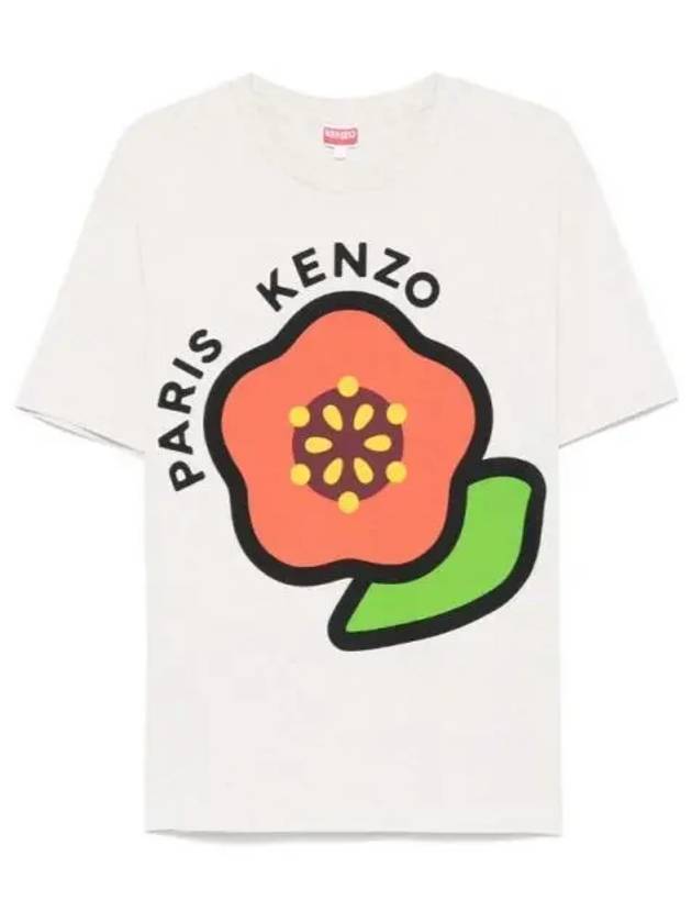 Logo Print Short Sleeve T-Shirt Grey - KENZO - BALAAN 2