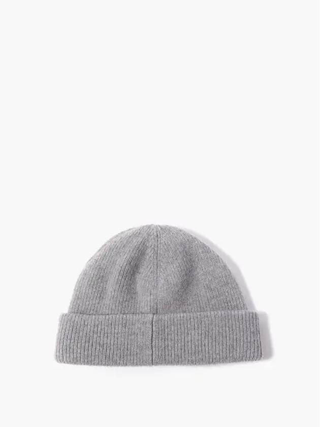 Pansy fancy face patch wool short beanie gray - ACNE STUDIOS - BALAAN 4