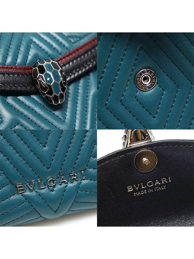 288151 Green Nappa Serpenti Diamond Blask Ring Wallet - BVLGARI - BALAAN 7