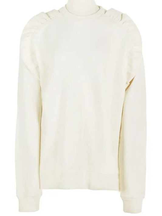 Ruffle Detail Sweatshirt Ivory - MSGM - BALAAN 2