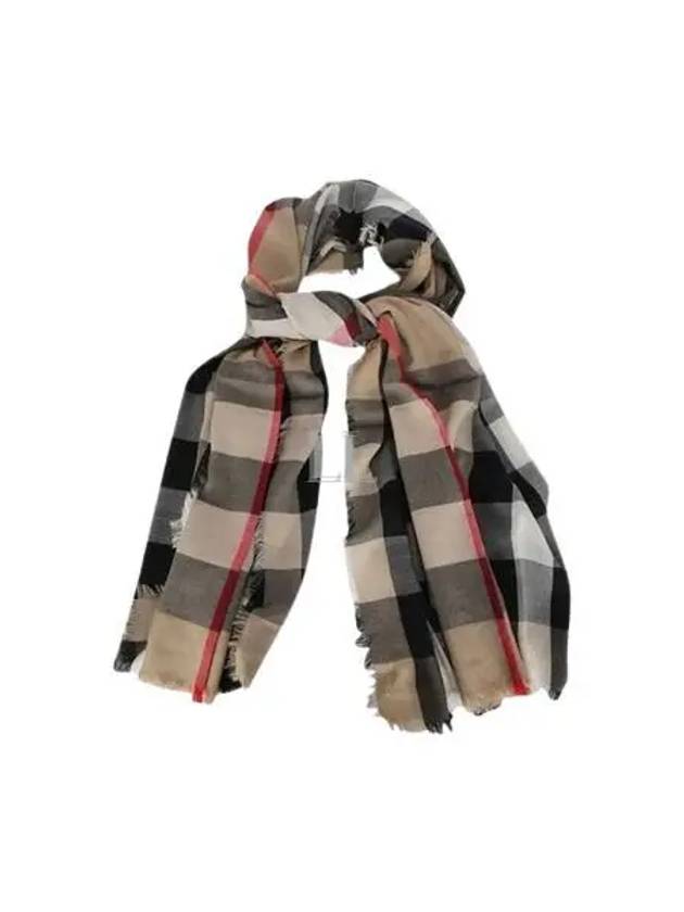 Lightweight Check Cashmere Scarf Beige - BURBERRY - BALAAN 2