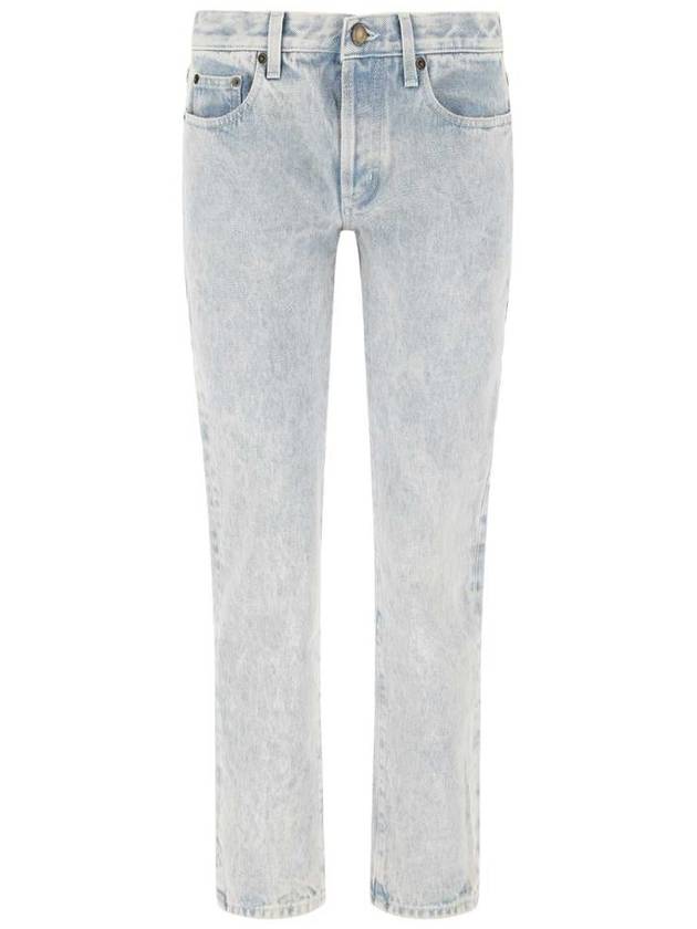 Women's Logo Skinny Jeans Light Grey - SAINT LAURENT - BALAAN 2