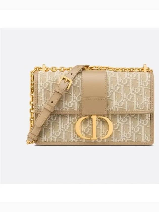 30 Montaigne Oblique Jacquard Chain Shoulder Bag Natural - DIOR - BALAAN 2