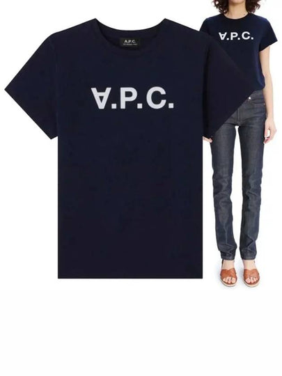 VPC Logo Organic Cotton Short Sleeve T-Shirt Navy - A.P.C. - BALAAN 2