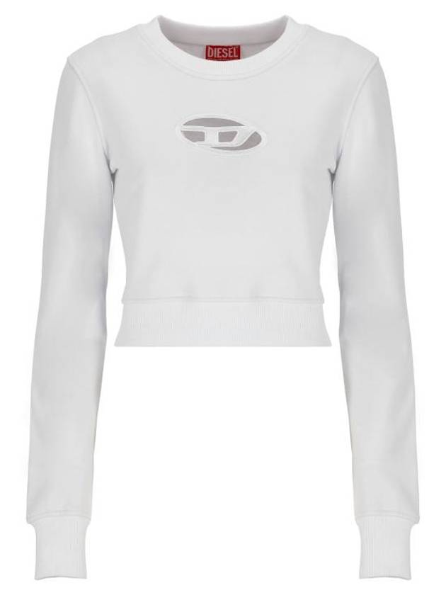 F Slimmy Cutout Logo Crop Sweatshirt White - DIESEL - BALAAN 2