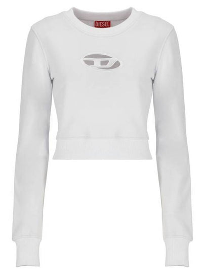 F Slimmy Cutout Logo Crop Sweatshirt White - DIESEL - BALAAN 2