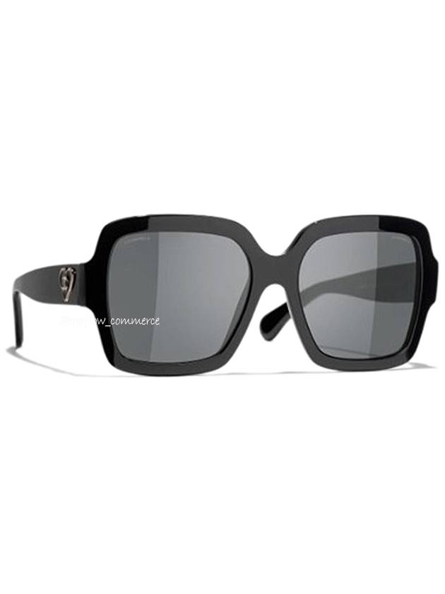 Eyewear Logo Square Horned Rim Sunglasses Black - CHANEL - BALAAN 2