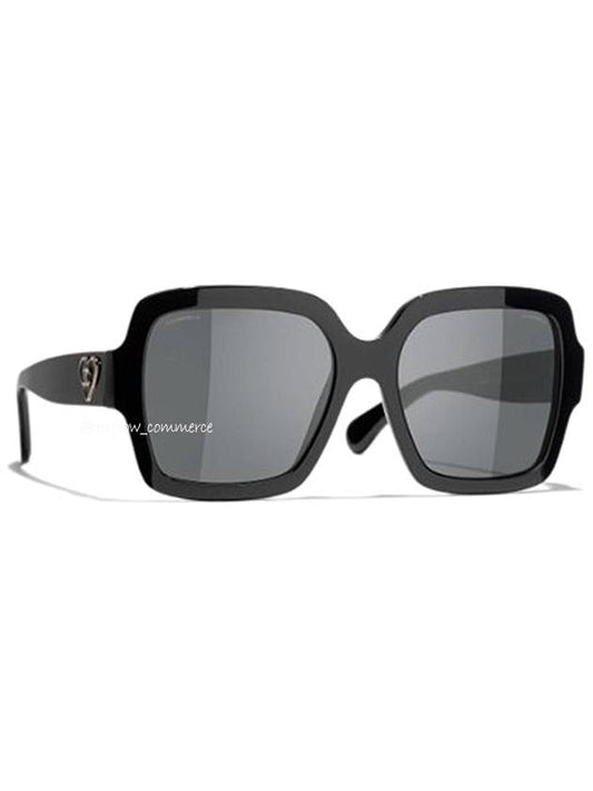 Eyewear Logo Square Horned Rim Sunglasses Black - CHANEL - BALAAN 2