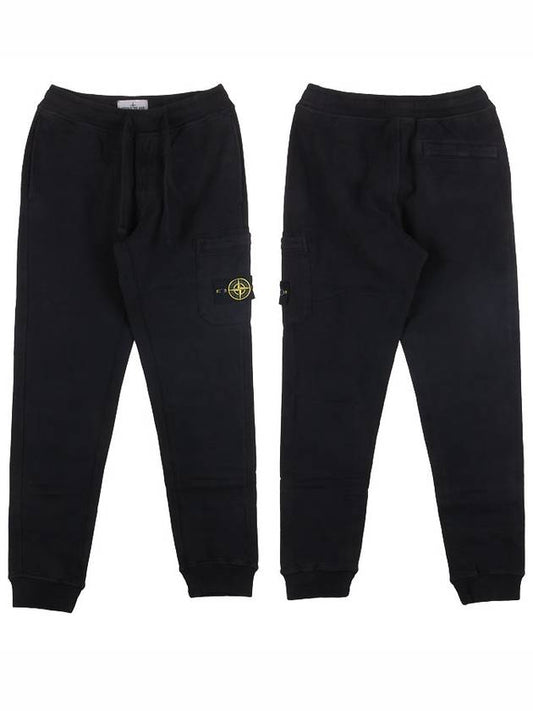 Waffen Patch Cotton Fleece Track Pants Black - STONE ISLAND - BALAAN 2