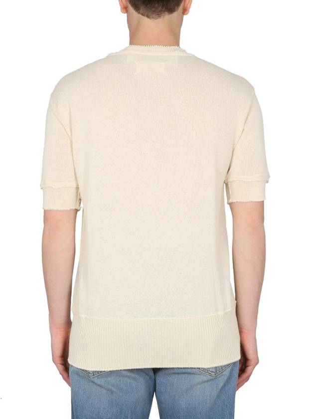 Signature Stitch Linen Knit Top Off White - MAISON MARGIELA - BALAAN 4