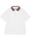 Kids Check Collar T Shirt White 8073160 - BURBERRY - BALAAN 1