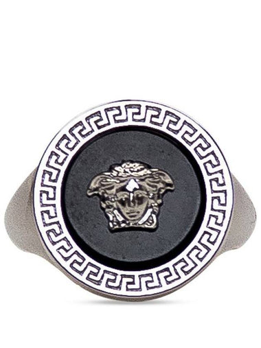 Men's Enamel Medusa Ring Silver - VERSACE - BALAAN 1