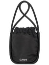 Recycled Nylon Bucket Bag Black - GANNI - BALAAN 1