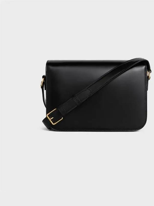 Classique Triomphe Shiny Calfskin Shoulder Bag Black - CELINE - BALAAN 4