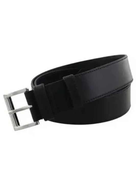 Triangle Logo Leather Belt Black - PRADA - BALAAN 2