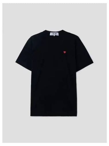 Unisex small red heart wappen t shirt black domestic product GM0024051646989 - COMME DES GARCONS PLAY - BALAAN 1