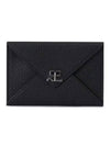 Courr ges 124GPM011 CV0016 9999 Logo Small Grain Leather Envelope Card Wallet - COURREGES - BALAAN 1