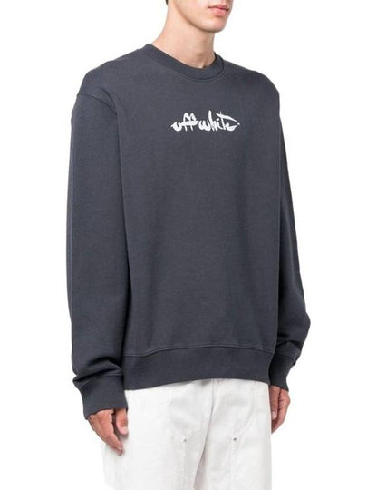 Arrow Logo Painting Crewneck Sweatshirt Anthracite Grey - OFF WHITE - BALAAN 2