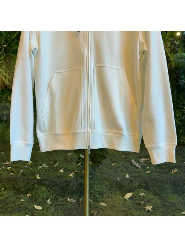 Tech Cotton Zip-Up Hoodie White - BRUNELLO CUCINELLI - BALAAN 4