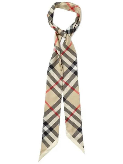 Skinny Check Silk Scarf Archive Beige - BURBERRY - BALAAN 2