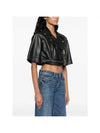 Baroque Buckle Hem Cropped Biker Jacket 76HAVP02 CP009 899 - VERSACE - BALAAN 3