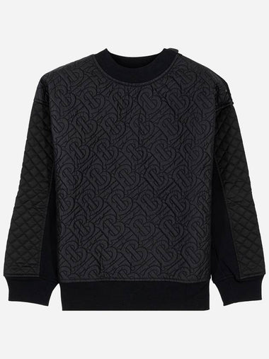 Kids embossed logo quilted sweatshirt black 8037457 - BURBERRY - BALAAN 1