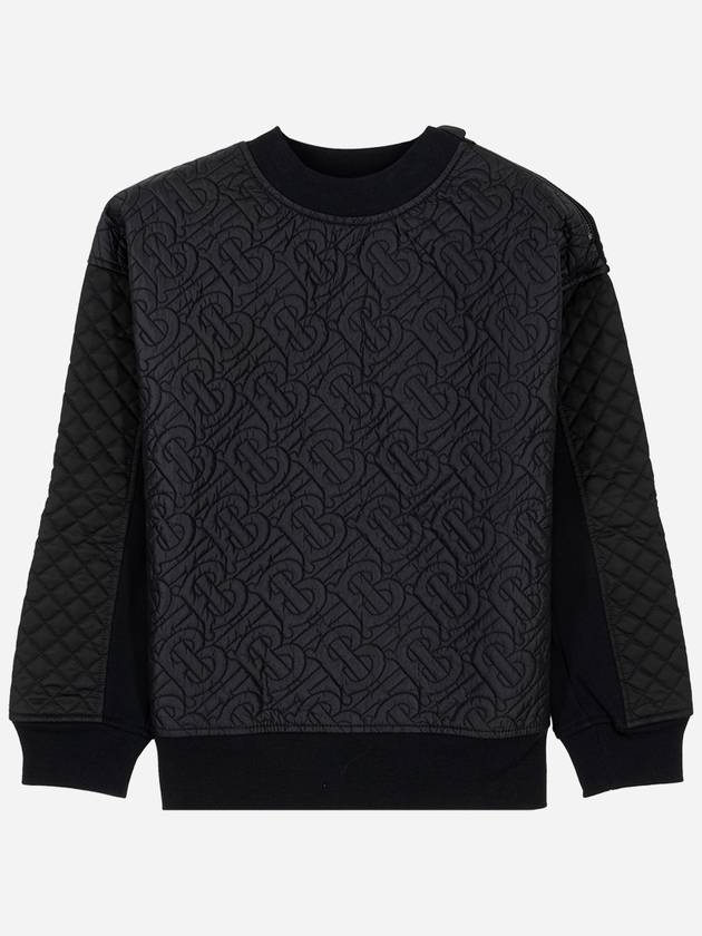 Kids embossed logo quilted sweatshirt BLACK 8037457 HLC - BURBERRY - BALAAN 1