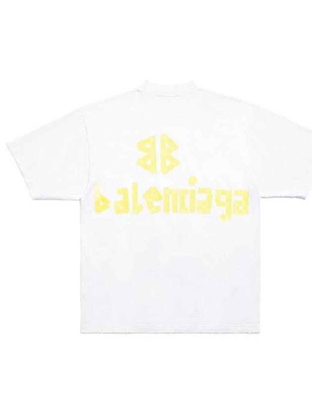 Tape Type Logo Medium Fit Short Sleeve T-Shirt White - BALENCIAGA - BALAAN 3