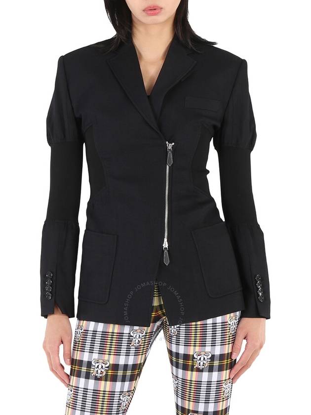 Women's Technical Twill Reconstructed Blazer Jacket Black - BURBERRY - BALAAN 2