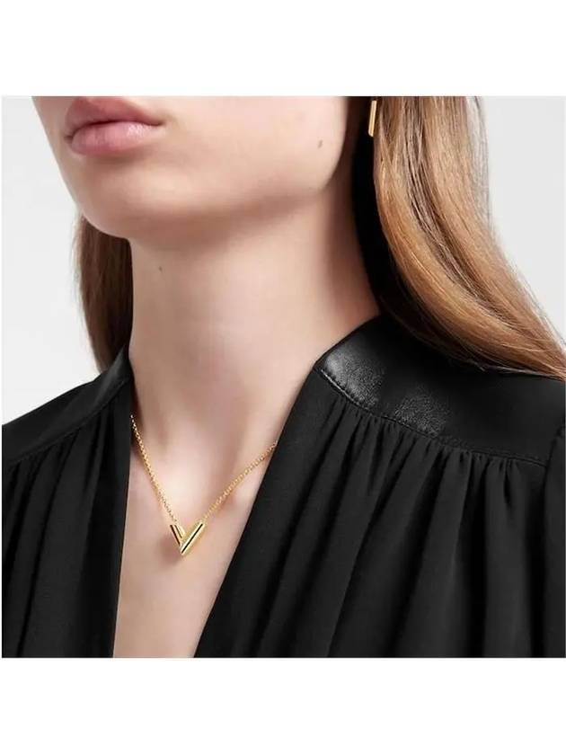 Essential V Necklace Gold - LOUIS VUITTON - BALAAN 7