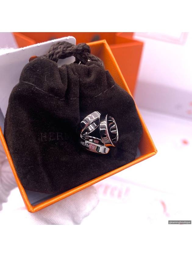 Mini Trio Twilly Scarf Ring Silver - HERMES - BALAAN 5