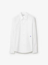 Embroidered Logo Cotton Long Sleeve Shirt White - BURBERRY - BALAAN 2