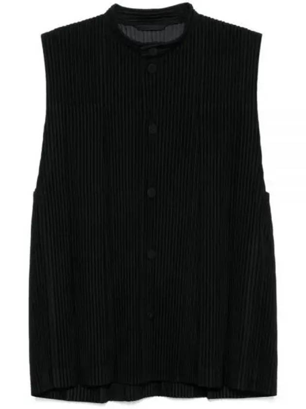 Tucked Pleated Vest Black - ISSEY MIYAKE - BALAAN 2