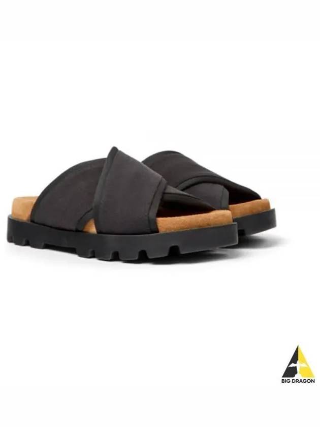 Brutus Textile Cross Strap Sandals Black - CAMPER - BALAAN 2