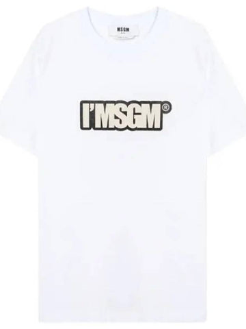 Logo Print Short Sleeve T Shirt Women s Tee - MSGM - BALAAN 1