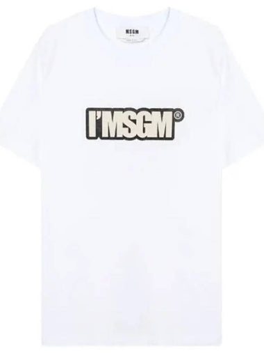 Logo Print Short Sleeve T Shirt Women s Tee - MSGM - BALAAN 1