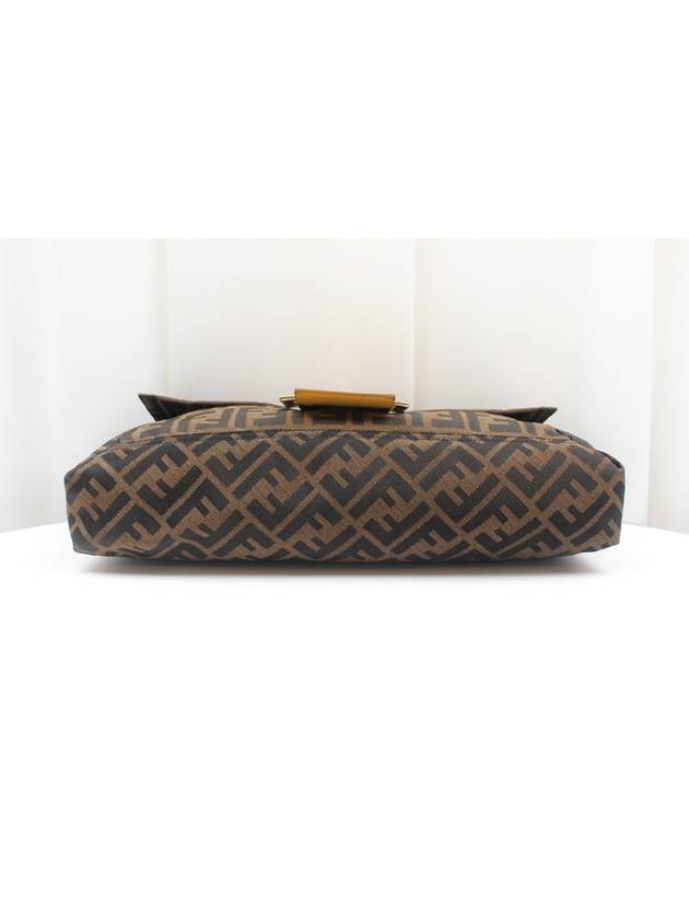 FF logo fabric baguette gold flap clutch 8BT180 - FENDI - BALAAN 5