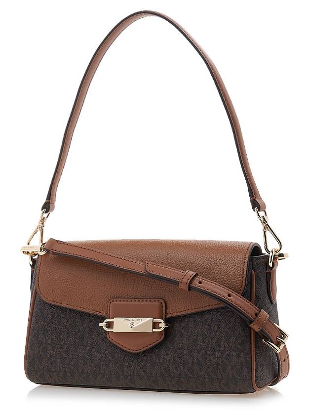 Fleur Small Logo Color Block Cross Bag Black Brown - MICHAEL KORS - BALAAN 3