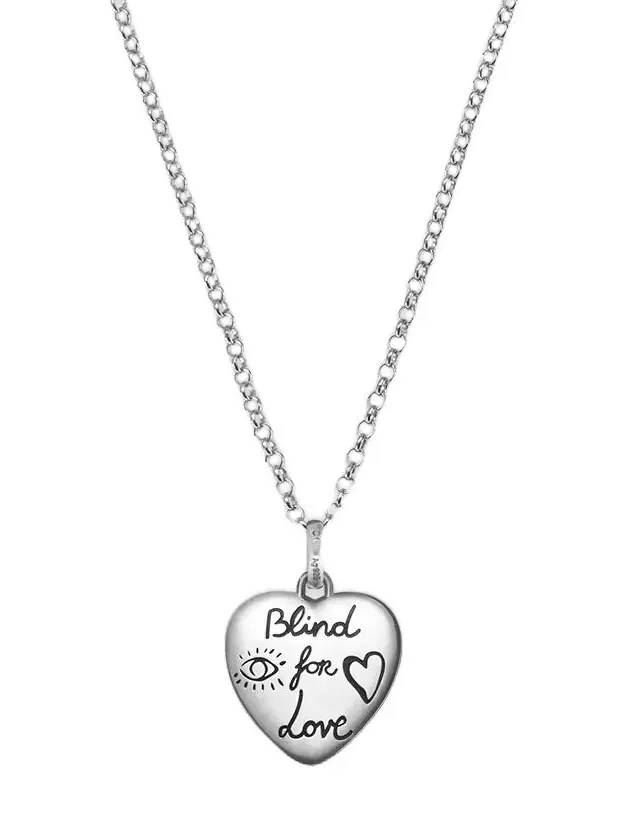 Women's Blind For Love Necklace YBB455542001 Silver - GUCCI - BALAAN 4