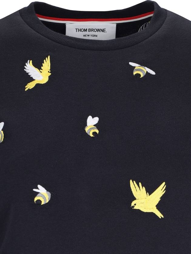 Loop Back Bird Bee Sweatshirt Navy - THOM BROWNE - BALAAN 4