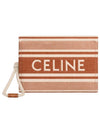 Striped Textile Thais Pouch Sienna - CELINE - BALAAN 1