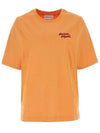 Handwriting Logo Cotton Short Sleeve T-Shirt Orange - MAISON KITSUNE - BALAAN 2