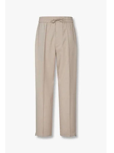 Men s Wool Blend Pintuck Banding Pants Beige - EMPORIO ARMANI - BALAAN 1