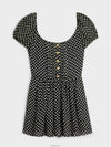 Dot Silk Short Dress Black - CELINE - BALAAN 2