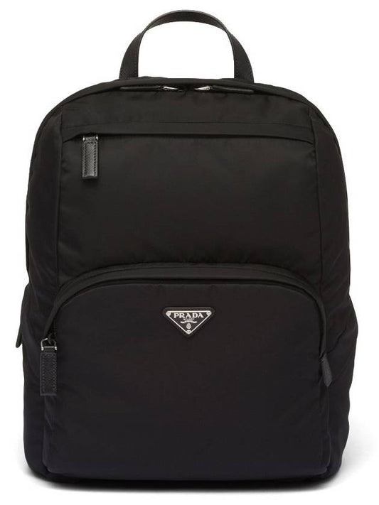 Men's Re-Nylon Saffiano Leather Backpack Black - PRADA - BALAAN 2