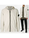 Men's Signature Wappen Hooded Zip Up Beige - STONE ISLAND - BALAAN 2